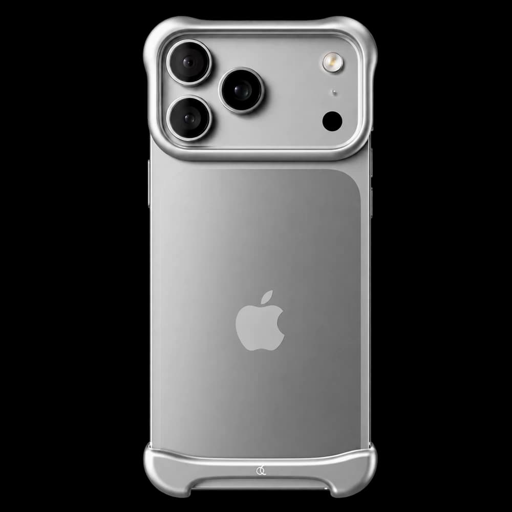 Silver Arc Pulse bumper case fitted to an iPhone 17 Pro