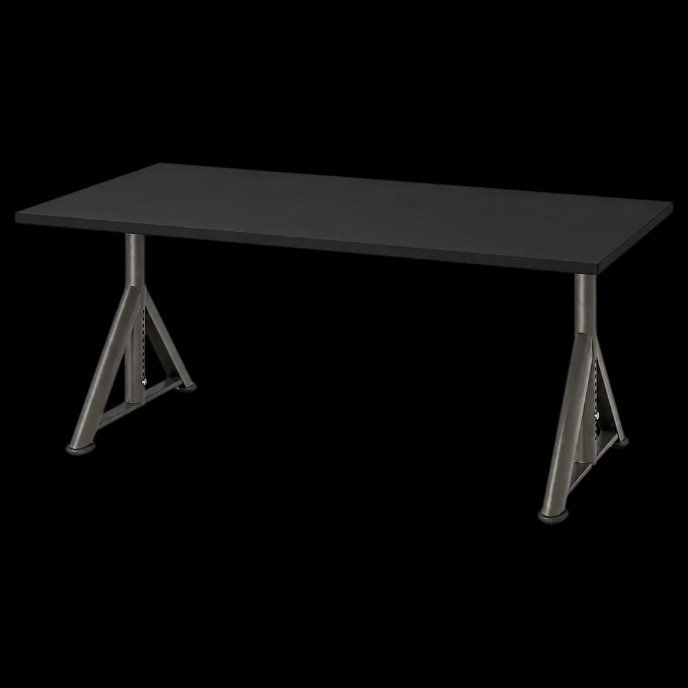 IKEA IDÅSEN desk with a black tabletop and dark gray legs