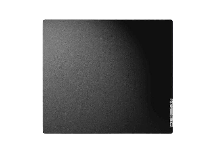 Black WALLHACK SP-004 glass mousepad viewed from above